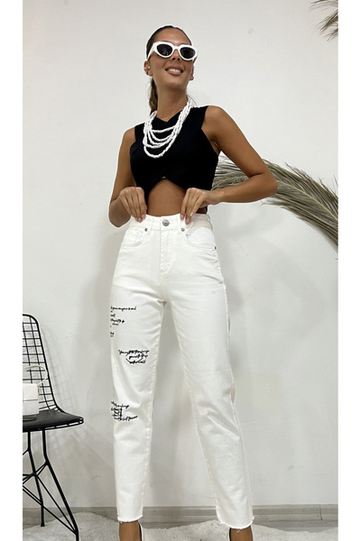 Rbgstore BAGGY YAZI DETAYLI PANTOLON