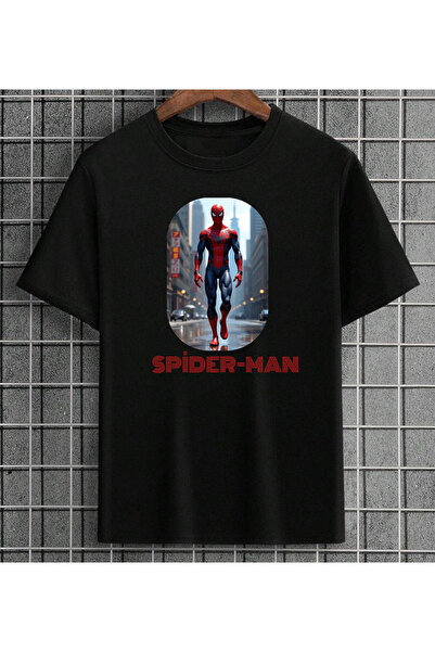 lovver lewibafashion Tricou negru supradimensionat cu design MARVEL SPIDER-MAN