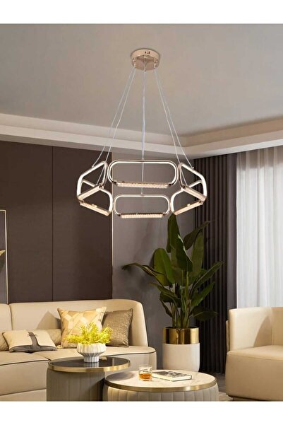 best power Modern LED 80W Pendant Chandelier 6199-6 – 3 Light Colors (Warm, Cool, Neutral), 105CM Cord Length