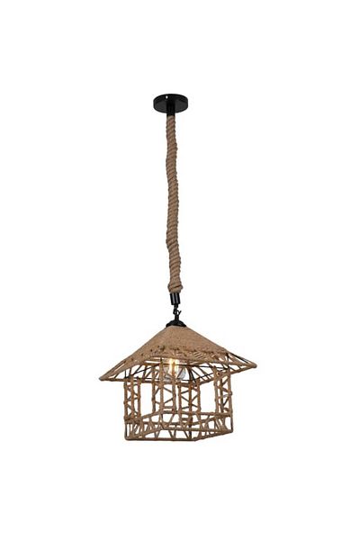 best power Rustic Rope Chandelier – Model 9010 | Vintage Light | E27 Bulb Base, 90cm Cable (Bulbs Not Included)