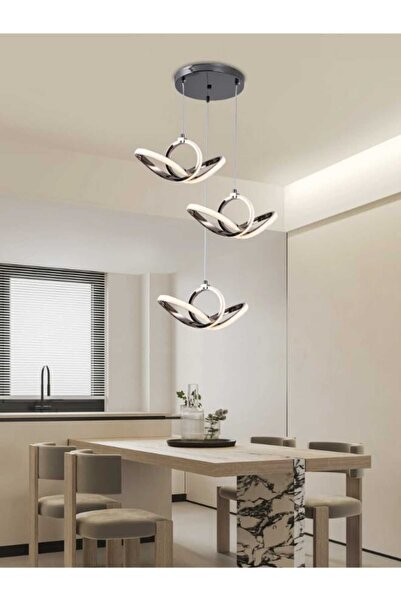 best power Modern LED Chandelier 6546-3 with 3 Pendants – 3 Lighting Modes, 60W – 90CM Adjustable Cord