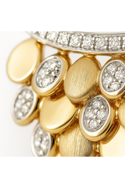 ZENA ACCESSORİES Özel Seri Blossom Petalia Çelik Gold Küpe