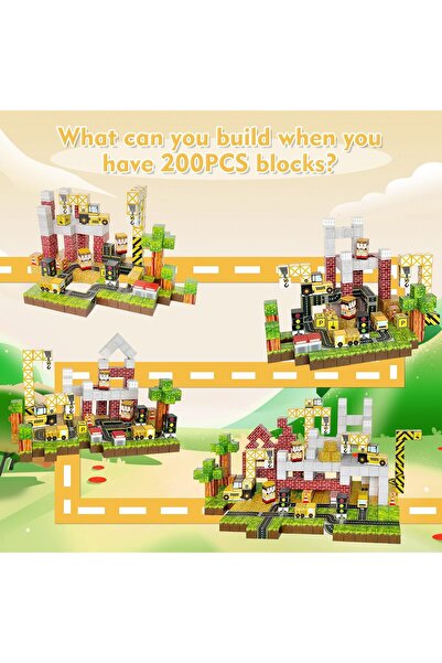 erorex 200Pcs Magnetic Blocks Magnetic Building Blocks Toddler Magnet Toys Magnetics Tiles Stem Sensory 3+