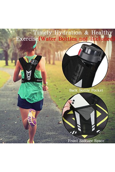 erorex Running Hydration Vest Lightweight Adjust Chest Straps Water Daypack 1L Water Bottle Pocket