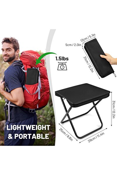 erorex Portable Folding Camping Stool Lightweight Zipper Packed Folding Chair Lightweight Camp Stool