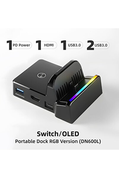 erorex قاعدة توصيل تلفزيون مع حامل شحن محمول ومحول HDMI ومنفذ USB 3.0 إضافي وأضواء RGB