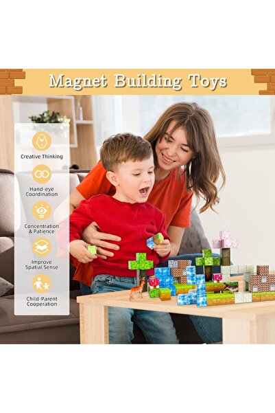 erorex Magnetic Blocks 78Pcs Game Based Magnetic Building Tiles Kids Toddler Stem Toys Montessori Sensory