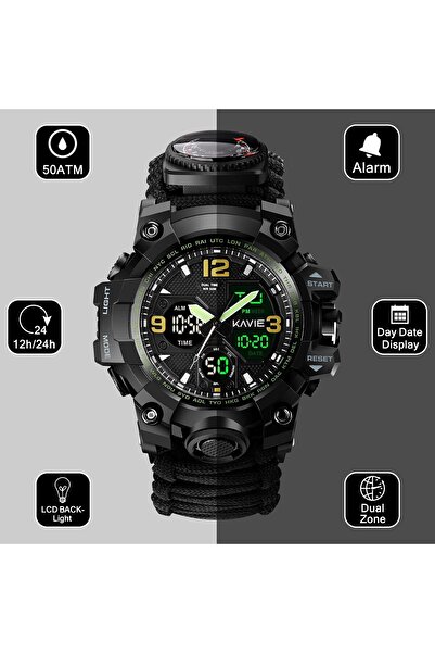 erorex 23 1 Survival Military Digital Watch Mens Tactical Multi Functional Adjustable Wristband Outdoors