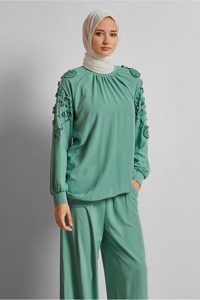 Alvina Wide Leg Pants Suit 44698
