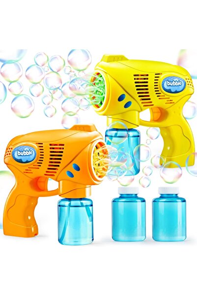 erorex 2 Bubble Guns 2 Bubble Refill Solution Bubbles Maker Blower Machine Gun Blaster Kids Toddlers