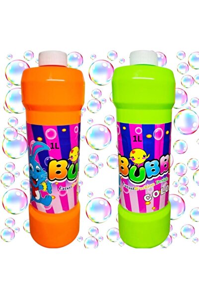 erorex 2L Bubble Refill Bubble Liquid Soap 1L+1L Orange & Green Bottles Bubbles Liquid Bubble Solution