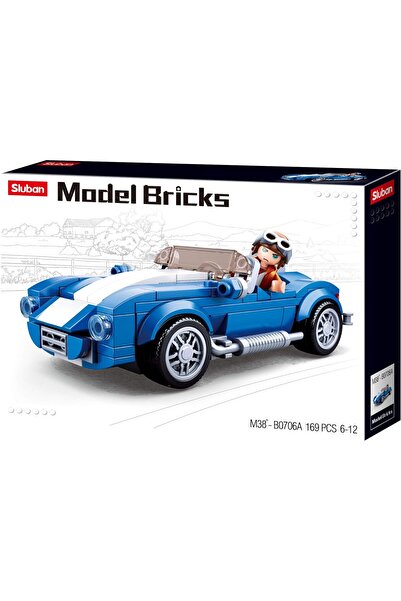 erorex Model Bricks Series Blue Car Building Blocks With Mini Figur For Age 6+ Years Old 169Pcs