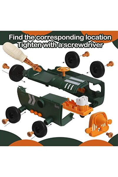erorex Take Apart Toy Vehicle Playset Kids Assembly Build Set W/Screwdriver Electronic Motor Car Boat