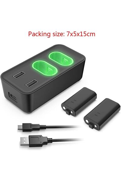 erorex Charger Xbox Controller Battery Pack 2 X 800Mah Rechargeable Batteries Usb Charging Station Xbox