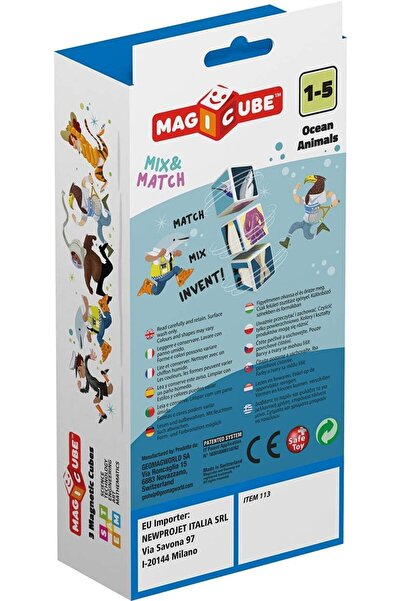 erorex Magicube Mix & Match Ocean Animals Stem & Educational Magnet Toys Made Switzerland 100% Recycled