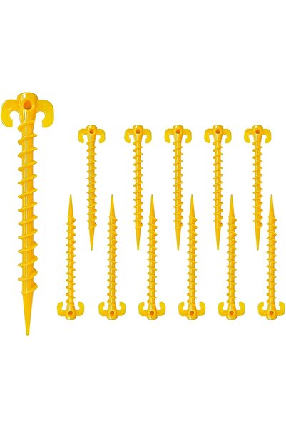 erorex Tent Pegs 8 Pcs Heavy Duty Spiral Ground Anchors Reinforced Design Ultimate Screw Stakes Camping