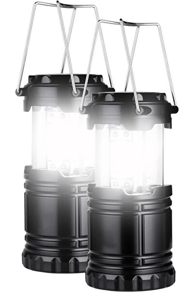 erorex 2x LED Camping Lanter Battery Powered Camping Lights Outdoor Portable Flashlight Survival Kit