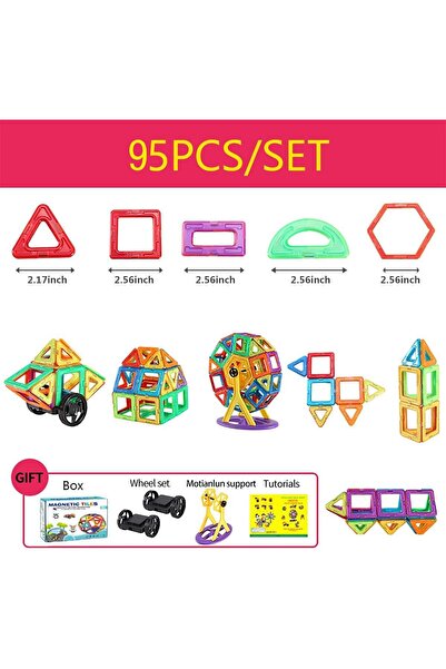 erorex 95Pcs Magnetic Building Blocks Diy Construction Bricks Puzzle Education Toy Children Kids Gifts