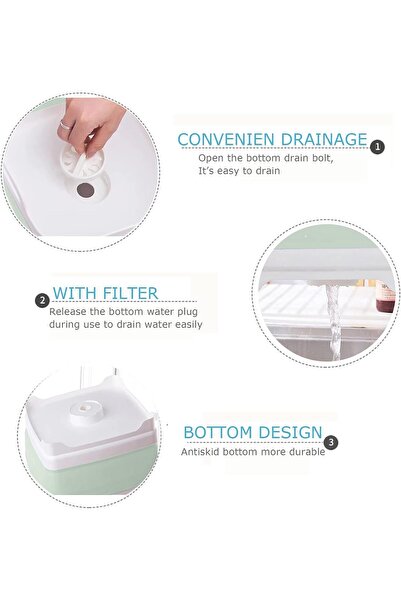 erorex 2.4 Gal Collapsible Dish Basin Drain Plug Space Saving Multiuse Foldable Sink Tub Dishpan Kitchen