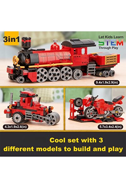 erorex Train Sets Boys Age 6 10 3 1 City Building Kit Motorcycle Tractor Creative Educational Birthday
