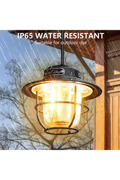 erorex Camping Lantern Rechargeable Retro LED Light Stepless Dimming Portable Waterproof 4 Light Modes