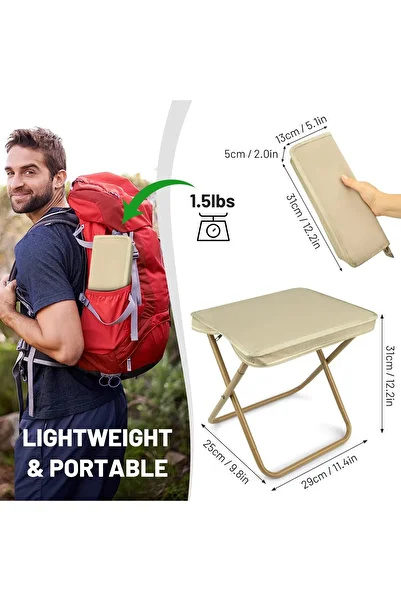 erorex Camping Stool Handbag Folding Stool Portable Foldable Camping Seat Storage Bag Zipper Packed Camp