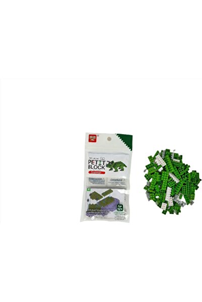 erorex Pet It Block Triceratops Mini House Dinosaur Chain Cubes Game Green
