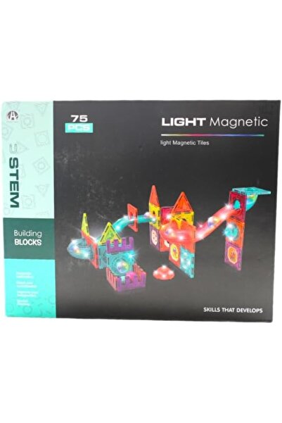 erorex Light Magnetic Building Blocks 75 Pieces Led Light Up Construction Set Stem Educational Toy