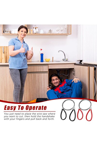 erorex Stainless Steel Wire Saws 2 Pcs Pvc Pipe Cable Saw Hand Pocket String Rope Saw Metal Cable Saw