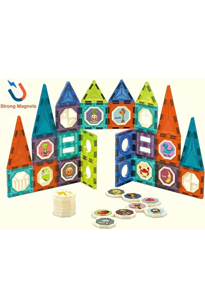 erorex Magnetic Tiles Marble Run Race Track 105 Pieces Magnet Building Block Learning Construction Toys