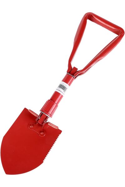 erorex Red Foldable Shovel 18.5Inch Folding Camping Shovel High Carbon Steel Survival Shovel Entrenching