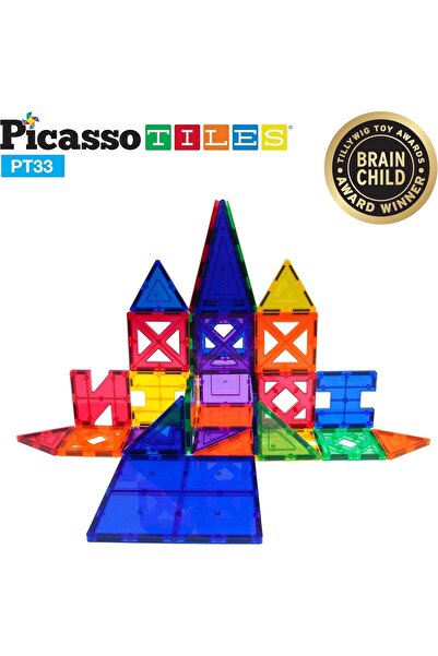 erorex Pt33 Educational Set Magnet Building Tiles Clear Color Magnetic 3D Building Block Creativity Beyond