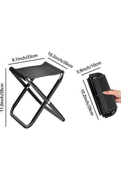 erorex Camping Stool 27Cm Folding Stool Carry Bag 330Lbs Capacity Compact Footrest Travel Hiking Fishing