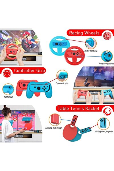 erorex مجموعة ملحقات الألعاب الرياضية لجهاز Switch، مجموعة حفلات عائلية، 19 قطعة، مجموعة ملحقات الألعاب لجهاز Nintendo Switch