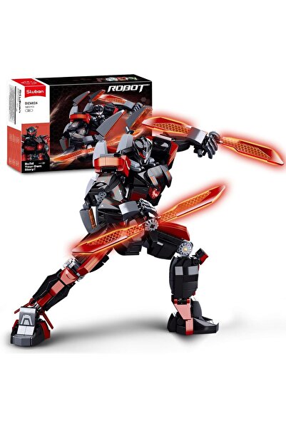 erorex لعبة بناء ساموراي ميك للبالغين، روبوت متجول، أسلحة، لعب إبداعي جذاب