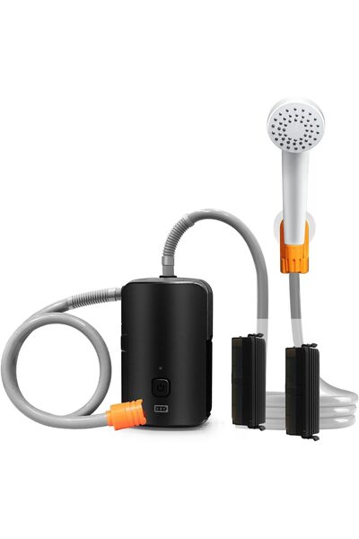 erorex Portable Outdoor Shower 4400Ma Detachable Battery Usb Charging Led Lighting Battery Campsite Shower