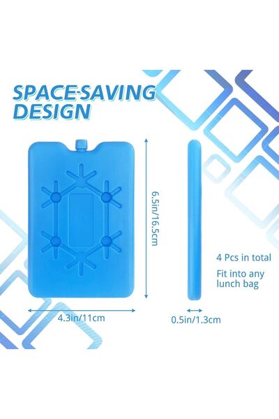 erorex 4 Pack Ice Packs Lunch Box Ice Pack Coolers Freezer Packs Slim & Long Lasting Reusable Ice Packs