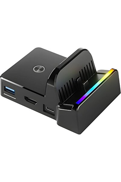 erorex قاعدة توصيل تلفزيون مع حامل شحن محمول ومحول HDMI ومنفذ USB 3.0 إضافي وأضواء RGB