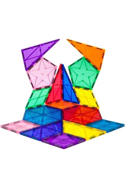 erorex 16 Piece Magnetic Building Block Set Geometry Shape Magnet Tiles Construction Toy Stem Learning Kit