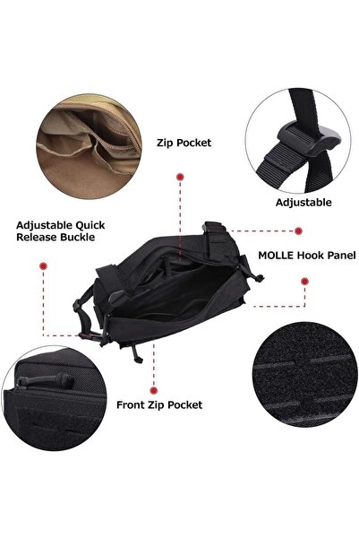 erorex Waist Bag Multipurpose EDC Waist Bag Backpack Attachment Outdoor Single Shoulder Crossbody Bag Easy