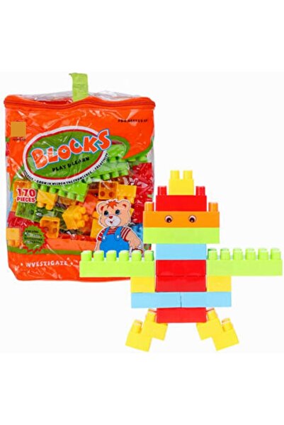 erorex مجموعة مكعبات بناء متينة وملونة مكونة من 170 قطعة مع حقائب حمل للأطفال من سن 3 سنوات فما فوق