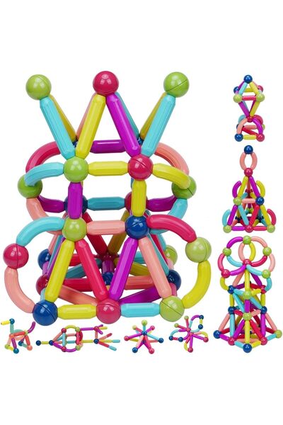 erorex 42Pcs Magnetic Building Sticks Blocks Children Educational 3D Magnet B...