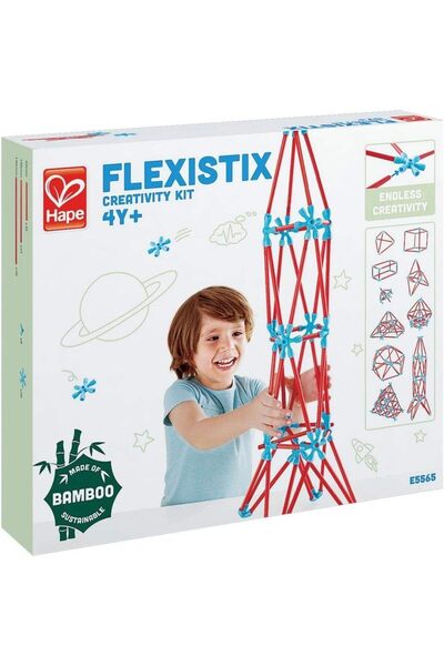 erorex Flexistix Stem Building Creativity Kit Featuring 133 Multi Colored Bamboo Pieces