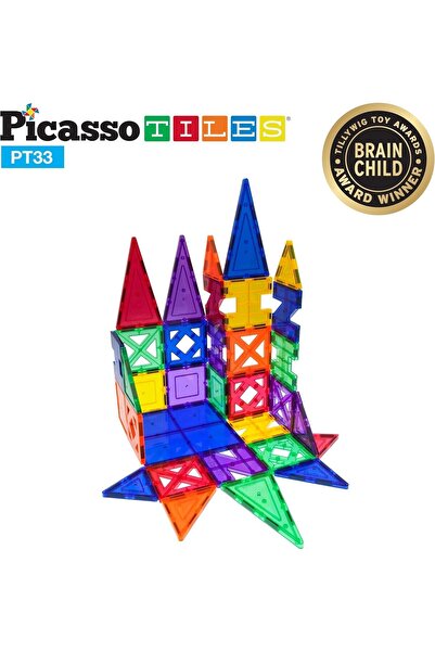 erorex Pt33 Educational Set Magnet Building Tiles Clear Color Magnetic 3D Building Block Creativity Beyond