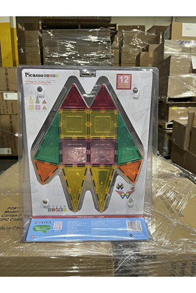 erorex مجموعة مكعبات بناء مغناطيسية من 12 قطعة، مربعات مغناطيسية، مثلثات، مجموعة ألعاب، Sparking