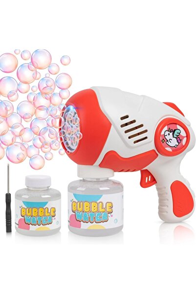 erorex Bubble Machine Bubble Gun Kids Big 5 Hole Automatic Silent Bubbles Maker Toy Led/125Ml