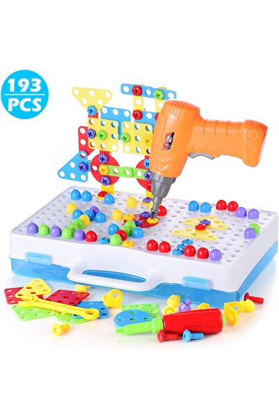 erorex مجموعة ألعاب بناء مكعبات، مجموعة أدوات حفر ومفك براغي | مكعبات بناء تعليمية