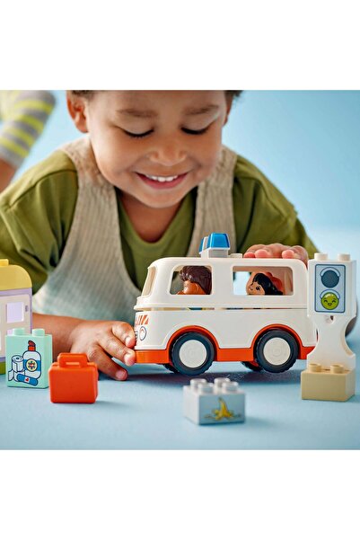 erorex Duplo Ambulance & Driver Set Educational Montessori Toy 2 Plus Year Old Toddlers Boys & Girls Great