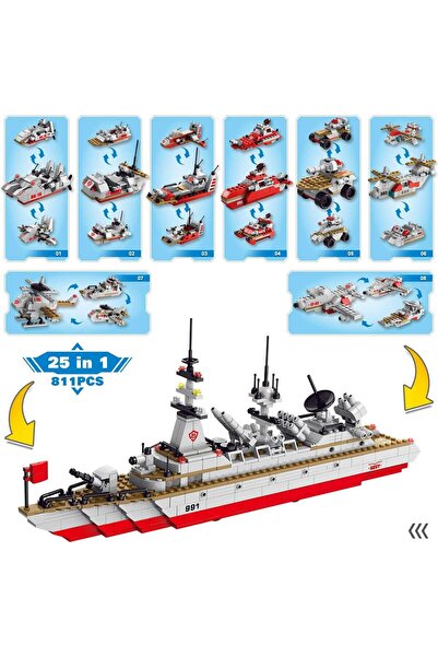 erorex Stem Building Set Toy 811Pcs Construction 25 1 Cruiser Ocean Ship Building Toy 6 Years Up Boys 25