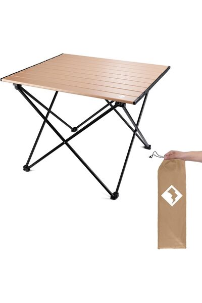 erorex طاولة جانبية محمولة للتخييم من الألومنيوم خفيفة الوزن قابلة للطي وحقيبة حمل للطهي في الهواء الطلق